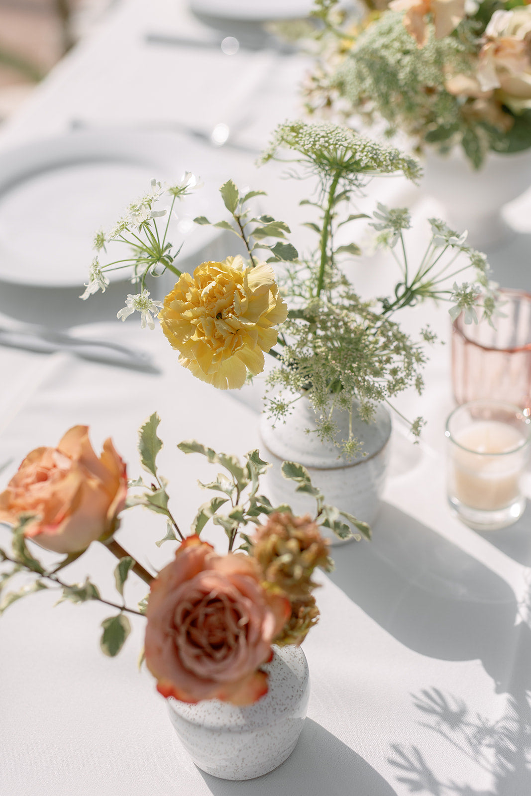 Vase Duet Centerpiece- Long Tables- Soft Neutrals