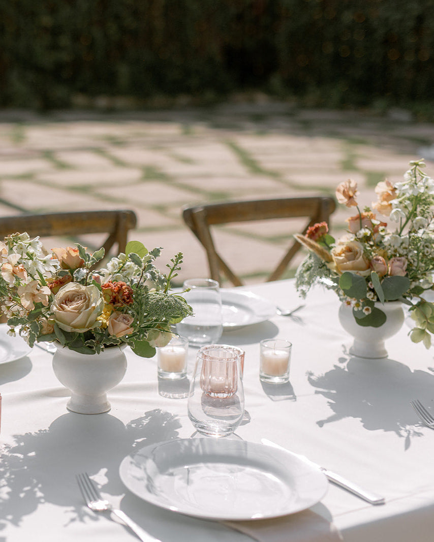 Vase Duet Centerpiece- Long Tables- Soft Neutrals