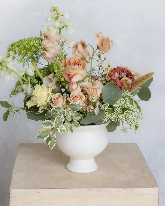 Vase Duet Centerpiece- Long Tables- Soft Neutrals