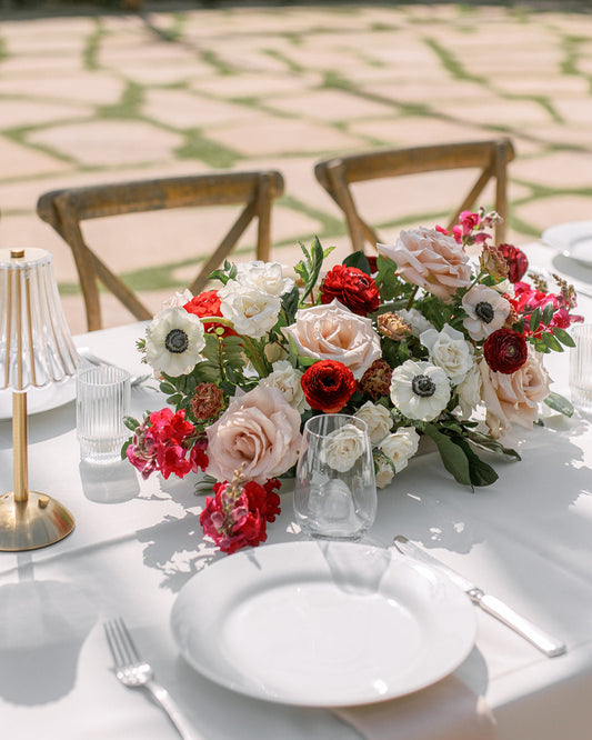 Low and Long Centerpiece - Velvet Chic